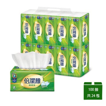 【PASEO 倍潔雅】柔軟舒適抽取式衛生紙100抽x12包x2串_廠商直送