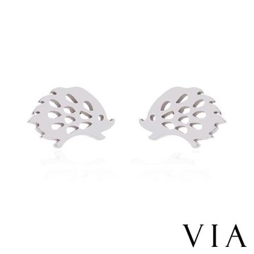 【VIA】動物系列 小刺蝟造型白鋼耳釘 造型耳釘 鋼色