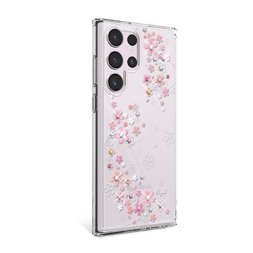 APBS Samsung S26/S25/S24/S23系列 輕薄防摔水晶彩鑽手機殼-天籟之櫻