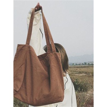 單肩包女大包帆布包女校園韓版大容量百搭原宿風大學生上課手提袋