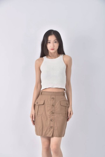(S) fodera杏色短裙