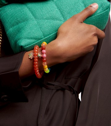 Sydney Evan Daisy 14kt gold and carnelian beaded bracelet