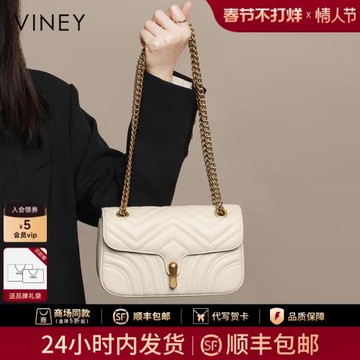 Viney包包2026新款鏈條包輕奢百搭斜挎包2025單肩腋下包真皮女包