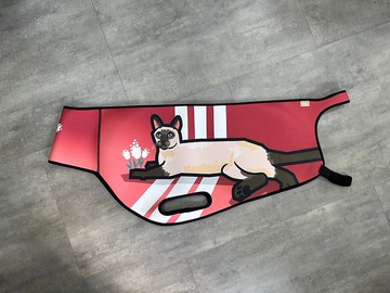 側躺貓咪-暹羅貓/磚紅背景- gogoro 車套 防刮車套