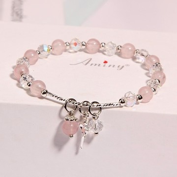 水晶手鏈女森系甜美小清新手串韓版簡約學生閨蜜手環手鐲姐妹禮物