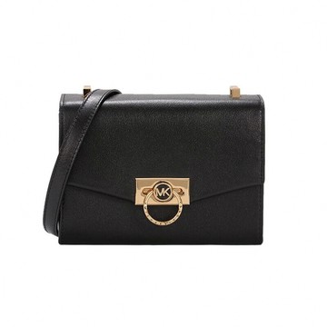 MICHAEL KORS - 質感皮革翻蓋迷你斜背包 (黑)