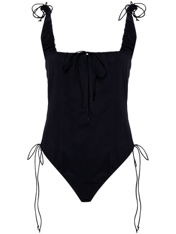 Elena Velez - scoop-neck sleeveless body - women - Nylon/Wool/Rayon/Spandex/Elastane - L - Blue