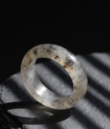 冰種飄烏雞翡翠戒指戒圈 | 國際10圍 | 天然緬甸玉翡翠A貨 | 送禮