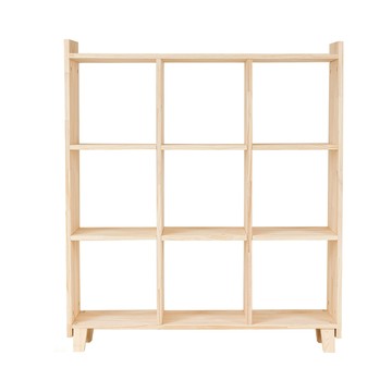 樂嫚妮 松木儲物九宮格收納櫃/廚房櫃/北歐民宿風-櫃長97cm松木