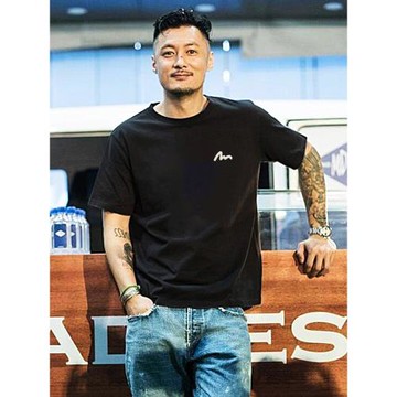 純棉t恤男短袖寬松夏季簡約百搭黑色上衣