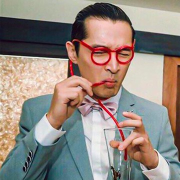 游戲眼鏡吸管娛樂惡搞怪創意藝術兒童奶茶飲料咖啡果汁趣味超長