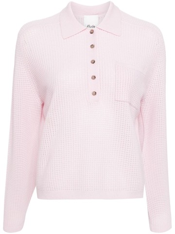 Allude - Knit Polo Sweater - women - Virgin Wool/Cashmere - S - Pink