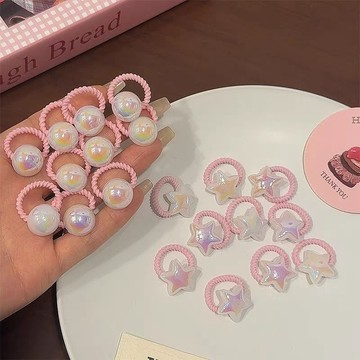 Mimo⭐現貨🌈寶寶皮筋 高彈力 不傷髮 頭繩 甜美星星 愛心髮圈 女孩綁辮子 頭繩  高彈力 拇指皮筋