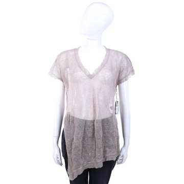 Christopher Fischer 灰色V領短袖針織上衣