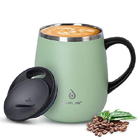 特別価格Ideus 16 oz Insulated Coffee Mug with Handle and Lid, Double Wall Stainless Steel Vacuum Insulated Tumbler Cup, Travel Coffee Cup Ther並行輸入