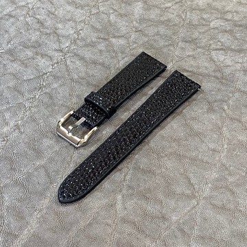 蜥蜴皮錶帶 黑色 18mm-16mm 【標準】平整型 腕錶帶