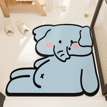 創意文字地墊 不規則形狀地墊 防滑地墊 浴室地墊卡通防滑吸水衛生間厠所門墊硅藻泥地毯家用門口進門腳墊 可愛地墊