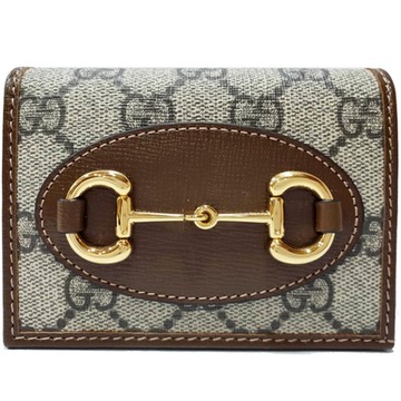 【GUCCI 古馳】621887 經典Horsebit 1955馬銜暗釦卡夾/短夾(棕色)