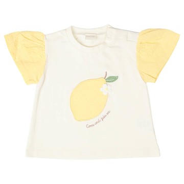 akachan honpo - 短袖T恤-造型裝飾-米白色