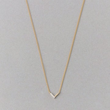 【ete】[Layer] 摩登V字鑽飾/線條項鍊(金色)
