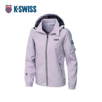 K-SWISS 運動外套 25FW ATTACHED HD JKT 防風 連帽 女款 紫色 1912720-455