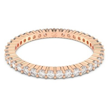 【Swarovski 施華洛世奇】Matrix Vittore 戒指 (圓形切割 白色 18K 金（玫瑰金色）飾面)(5656302)