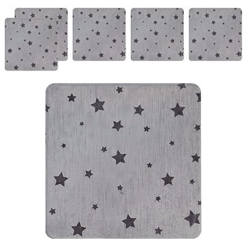 收納王妃 珪藻土方形杯墊 Set 6個  快速吸水  防霉抗菌  有機天然  10 x 10 x 0.9cm  星星灰  1組
