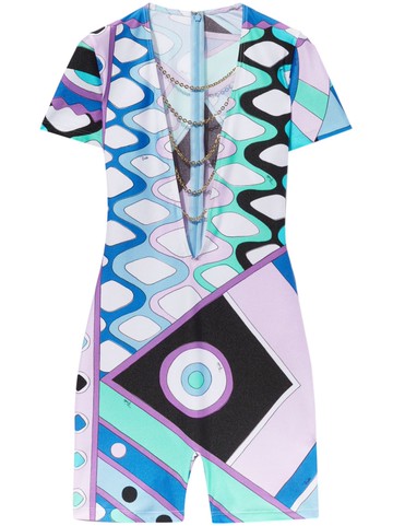PUCCI - Vivara-Print jumpsuit - women - Nylon/Elastane - XS - Blue