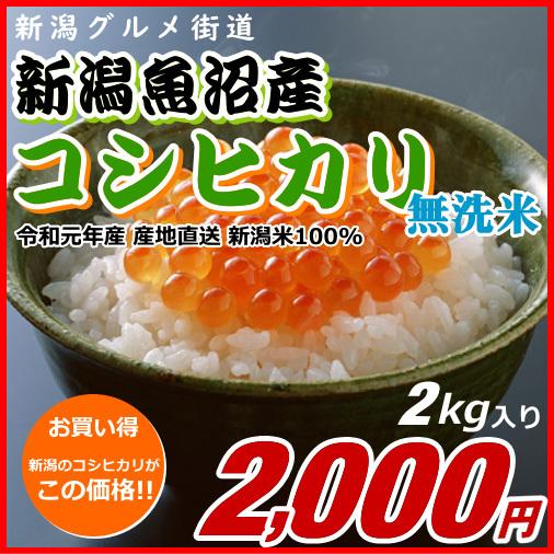 コシヒカリ 魚沼産 無洗米 2000円分（2キロ） 新潟米 お米 新潟産 産地直送 米 コメ お歳暮 自宅用 ギフト 贈答 贈り物