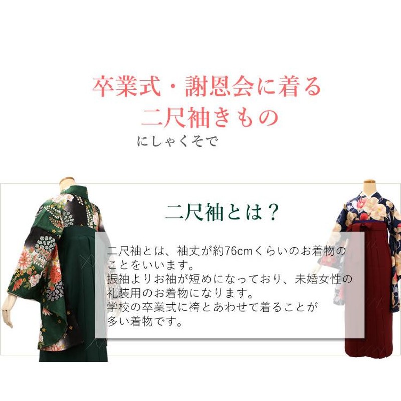 卒業式 着物 二尺袖 単品 5柄 洗える ショート丈 フリーサイズ