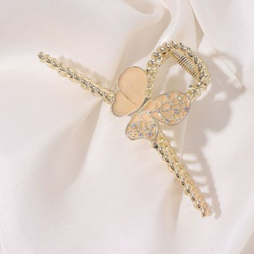 【巴黎精品】現貨+預購 髮夾合金髮飾-滴油蝴蝶鑲鑽抓夾女飾品a1gh22