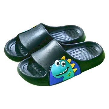 輕量休閒拖鞋 卡通恐龍圖案 PCU+EVA材質 韓國設計中國製  36~37  酷黑恐龍  1雙