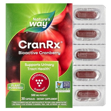Nature's Way, CranRx®，生物活性蔓越橘，500 毫克，30 粒膠囊