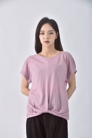 (L) michel klein條紋粉色短袖上衣