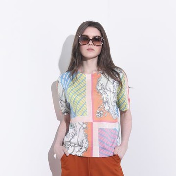 【PANGCHI 龐吉】手繪風印花羊毛打底上衣(2513205/32)