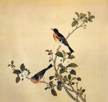 故宮鳥譜070燕雀仿古畫復制名人字畫名家書畫29X32花鳥畫