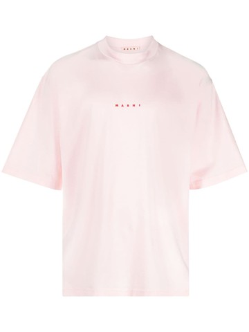 Marni - logo-print cotton T-shirt - unisex - Cotton - 44 - Pink