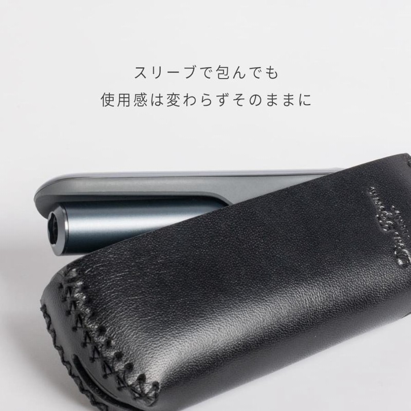 イルマ収納可能 がま口タバコケース(L) オルテガ柄黒 アイコスケース 
