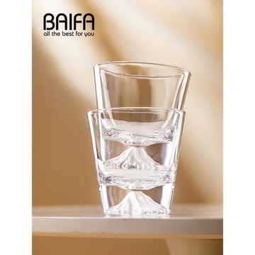 富士山冰川杯子網紅家用玻璃水杯高級感喝水杯高顏值果汁飲料茶杯