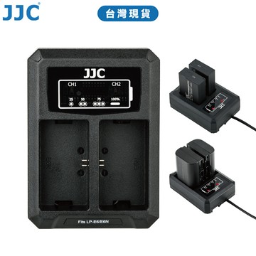 JJC 佳能Canon相機電池充電器 LP-E6 / LP-E17 方便攜帶 內置USB充電線 Type-C 充電線