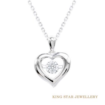 King Star 18K金 心型靈動鑽墜