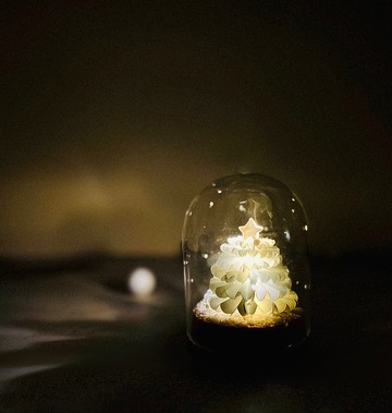 手作霧淞綠聖誕樹 燈飾卡片/DIY聖誕禮盒/材料包/交換禮物