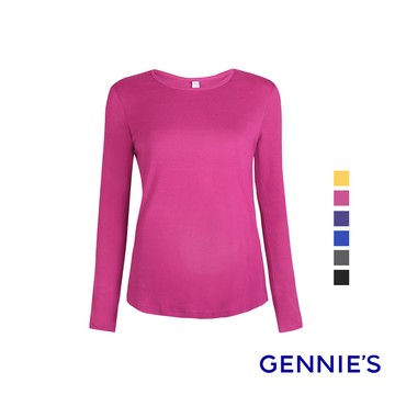 Gennies奇妮 百搭圓領素色上衣(黃/桃/紫/藍/灰/黑C3A50)