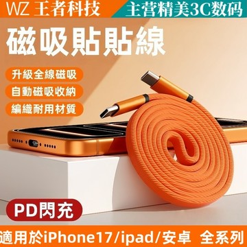 升級全線磁吸充電線 加強材質防護 編織耐用  適用於iPhoneX-17 安卓 谷歌 三星 ipad全系列充電線