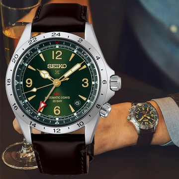 SEIKO精工 PROSPEX系列 Laurel Alpinist 登山者 三日鍊 GMT機械腕錶 39.5mm (6R54-00B0G/HBC007J1)