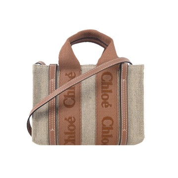 ChloeWoody tote bag帆布迷你兩用包(灰褐色)