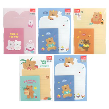 Pinkfoot 1000 跳舞熊信紙 4款+1款隨機組合  5組  顏色隨機