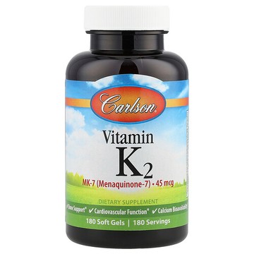 Carlson, 維生素 K2，45 微克，180 粒軟膠囊
