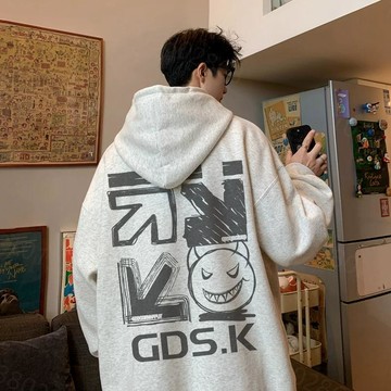 【當天出！】高品質重磅男生衛衣 美式風印花帽t 大尺碼寬鬆落肩版衣服 秋冬新款加絨加厚帽T 男女可穿帽踢 學生衣服 百搭