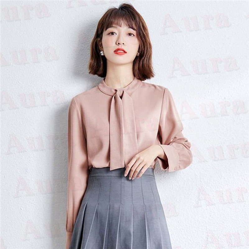 ブラウス レディース 女性 シャツ 人気 無地 シフォン ファッション 蝶リボン 春秋 通販 Lineポイント最大get Lineショッピング